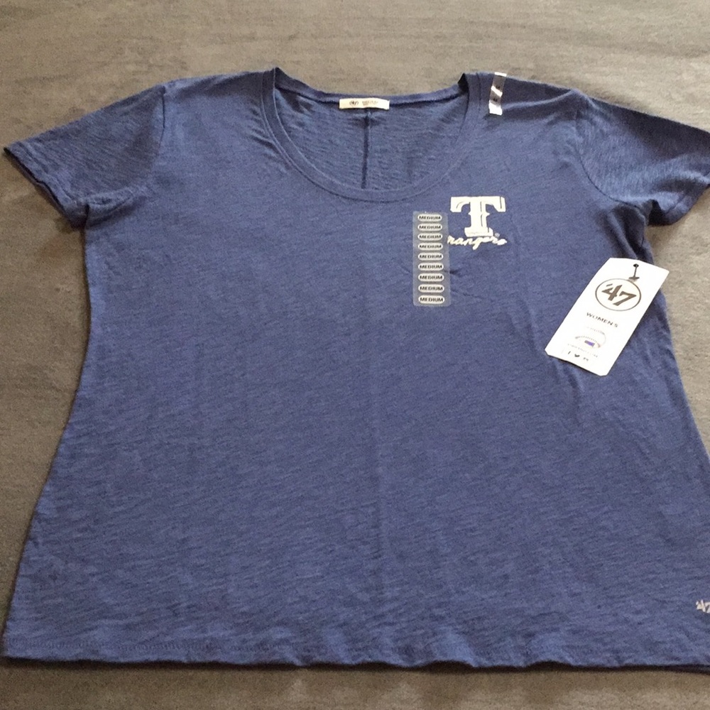 Texas Rangers Blue Blouse 100% Cotton Medium Cool - Picture 2 of 16